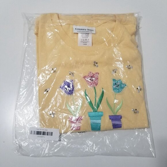 NEW COUNTRY STORE Tulip Trio Tee Size L‎ Color Yellow - Picture 3 of 6